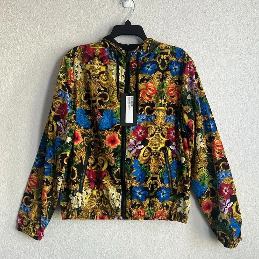 Versace Jeans Couture Jungle Baroque Printed Windbreaker Jacket, New, Size 44 - Picture 4 of 12